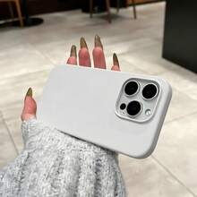 白色纯硅胶液态硅胶三层全包覆软橡胶手机壳，防震保护套，带防刮超细纤维内衬，兼容 17/17 Air/17 Pro/17 Pro Max/13/11/16 Pro Max/15/14 Plus/12，春季礼物 - 純白 - 查看 8