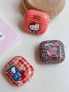 SANRIO Funda de protección estilo Apple X para AirPods 3, 2, 1 | Funda de auriculares de fibra de poliéster | Diseño de lunares de leopardo (Estilo 2) - Rojo - Ver 6