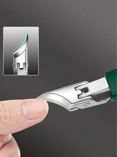 High Precision Trimmer Suitable For Thick Ingrown Nails, Made Of Quality Stainless Steel With Soft Handle And 25 Degree Ultra-Sharp Blade. This Thick Nail Clipper Designed For The Elderly Has Anti-Splash Function, Default Delivery Of Style A 1pc Pointed Nail Clipper (Random Color)