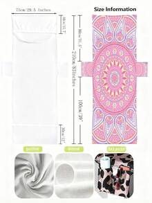 浅粉色曼陀罗图案沙滩椅套巾单件装 - 现代风格涤纶面料泳池躺椅套，带便捷口袋 - 轻便速干毛巾，游泳、露营、野餐必备 - 彩色 - 查看 3