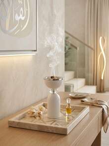 Lư hương pha lê kim loại trang nhã, lư hương cao cấp, lư hương truyền thống, lư hương chịu nhiệt và bền bỉ, kết hợp với chất liệu gỗ. - Phong cách trang nhã màu trắng - Xem 11
