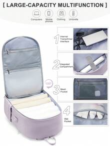 45x20x30厘米大容量旅行背包 - 可登机/飞行/旅行背包，适合短途旅行，可轻松放入座位下方，全新手提旅行背包。男女通用时尚多色15.6英寸笔记本电脑背包，适合上学、徒步旅行、工作，经典休闲背包，适合男士、大学生、户外活动、旅行、通勤。 - 彩色 - 查看 5