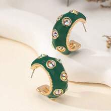 2pc Fashion New European American Retro Light Luxury High-End Sense C-Shaped Hoop Earrings For Women  Stud Ear Jewelry Daily Wear Party Dating Accessory Ideal Gift For Friends | 10 Hot Search Words: European American Retro Hoop Earrings, Light Luxury C-Shaped Earrings, High-End Sense Stud Jewelry, New  Ear Ornaments, Women's Retro Fashion Earrings, C-Shaped Hoop Ear Jewelry, Light Luxury Daily Earrings, Retro Party Ear Accessories, Fashion Niche Earrings, Elegant C-Hoop Studs |   5 Core Keywords: European American Retro C-Shaped Earrings, Light Luxury High-End Sense Ear Jewelry, Women's  Hoop Earrings, New Fashion Stud Ear Ornaments, Retro Party Daily Earrings - 黑色耳環 - 查看 7