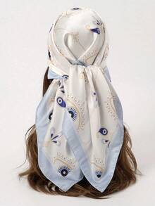 1pc Simple Printed Bandana For Women, Versatile Scarf/Belt/Bag Accessory, Fashionable Headscarf Bandana,Hair Band,Head Band Ideal For Dressing Up Your Look - 彩色 - 查看 2