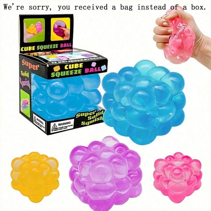 1 quả bóng bóp hình khối Maltose 3D, đồ chơi bóp nhả kích thích giác quan cho trẻ em từ 2 tuổi trở lên, quà tặng chơi ngoài trời cho tiệc Phục Sinh, đồ chơi giảm căng thẳng, đồ chơi kích thích giác quan, quà nhét tất Giáng sinh, đồ chơi tắm, quà tặng trẻ em, túi đóng gói ngẫu nhiên.