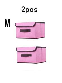 1/2pcs Foldable Fabric Storage Box With Lid Dust-Proof Storage Bin Large Capacity Clothes Organizer Box Stackable Wardrobe Organizer Box Seasonal Clothes Underwear Socks Toys Miscellaneous Items Sorting Storage Box Bedroom Wardrobe Dormitory Home Storage Basket. One Foldable Stackable Large Capacity Bedroom Kitchen Toy Storage Basket - Multicolor - View 24