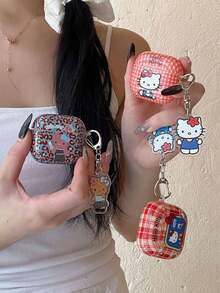 SANRIO Funda de protección estilo Apple X para AirPods 3, 2, 1 | Funda de auriculares de fibra de poliéster | Diseño de lunares de leopardo (Estilo 2) - Rojo - Ver 5