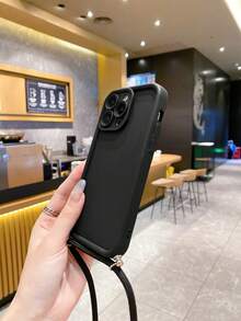 Tương thích với iPhone 17, 16, 15, 14, 13, 12, 11 Pro Max/HONOR, 1 chiếc kèm dây đeo vai điều chỉnh được, dây gai, lỗ khoét chính xác, chống rơi, ốp lưng điện thoại vân đá sa thạch. - màu đen - Xem 3