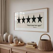 1pc Frameless "I Will Sleep Here Again" 5-Star Humorous Bedroom Wall Art Canvas Poster Print, Suitable For Living Room And Dorm Decor - Font - View 4
