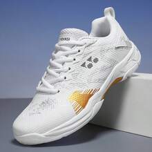 Unisex Solid Color Professional Badminton Shoes, Suitable For Indoor And Outdoor Sports, With Shock Absorption And Anti-Slip Function, Also Suitable For Table Tennis - White - View 7