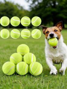 1/3/5pcs Dog Tennis Balls, Pet Chew Toys, Suitable For Training, Teething And Interactive Outdoor Play, Fit For Puppies And Dogs - Multicolor - View 7