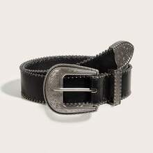 1 pièce Ceinture de style occidental pour femme avec lourde broderie et texture de perle de lait, convient pour une cowgirl - Noir - Voir 7