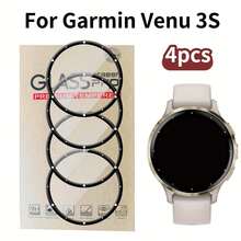 4片装 Venu 3s 智能手表屏幕保护膜，2H 硬度，防刮擦，防眩光，触控灵敏，高清亮面覆盖，精准摄像头开孔，兼容 Venu 3s 智能手表（不含电池，非玻璃材质） - Venu 3s 4 件裝 - 查看 3
