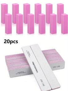20Pcs Nail Files And Buffers Set With Buffer Block 120 Grit And Nail File 100/180 Grit Professional Manicure Tools Kit - Multicolor - View 12