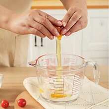 1pc Heat-Resistant Glass Measuring Cup, Clear Markings, Ergonomic Non-Slip Handle; Shock-Resistant, Durable; Suitable For Baking, Cooking, Ingredient Mixing, Essential Kitchen Tool For Home Cooking And Baking Enthusiasts - Multicolor - View 7