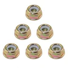 6个用于割草机/修边机的反向螺纹金属螺母，M10 x 1.25粗牙螺距，锌合金螺丝 - 反螺帽 - 查看 1