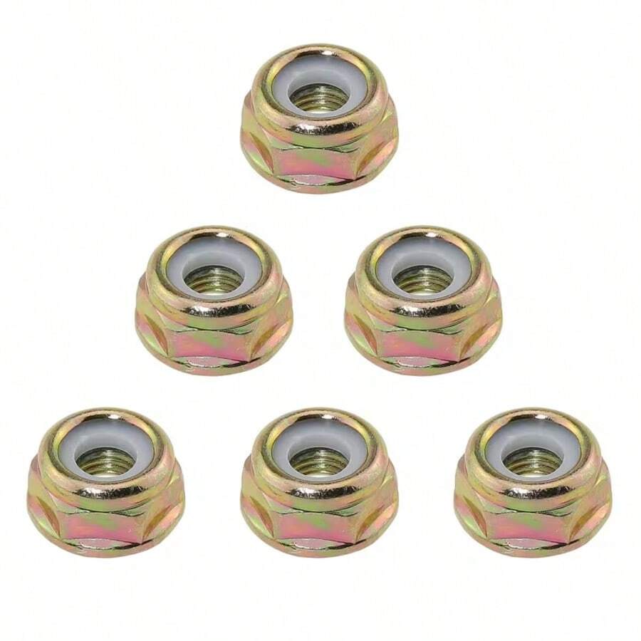 6个用于割草机/修边机的反向螺纹金属螺母，M10 x 1.25粗牙螺距，锌合金螺丝 - 反螺帽 - 查看 1