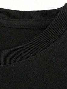 Black Cotton T-Shirt With Eye Of Sauron Print For Movie Fans: Casual Wear, Soft Textured Shirts, Ready-To-Wear Clothing In Standard Sizes For Men, Stylish Casual T-Shirts For Spring And Autumn For Men - 黑色 - 查看 4