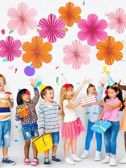 1set Paper Flowers Decoration - Hot Pink Paper Flower For Wall Hanging Ornaments, Party Fans & Floral Backdrop For Weddings Baby Showers Birthdays Valentine Mother's Day & More