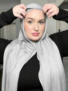 1pc Instant Jersey Hijab With Undercap, Silky Soft Breathable Fabric, Suitable For Daily Wear, Festivals, Prayers, Pilgrimage, Paired With Abaya - Multicolor - View 23