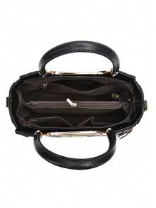 Sac à main rétro à carreaux pour femmes PLANEE, sac fourre-tout de grande capacité, sac à main et sac à épaule double usage, convient pour le travail et l'usage quotidien - Noir - Voir 5