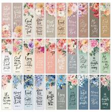 30pcs Inspirational Floral Bible Verse Bookmarks - Scripture Quote Bookmarks, Reading Decor Message Cards, Religious Encouragement Gifts, Suitable For Readers, Men And Women - 多色的 - 查看 7