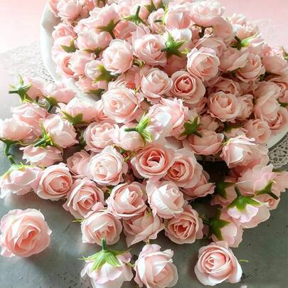 10/20/30pcs Artificial Rose Flower Heads And Buds, Wedding Decoration, Bridal Wrist Corsage, Bouquet Flower, DIY Material Pack, Scene Arrangement, Wedding, Party Decor, Tabletop Ornament, Room Decor, Valentine's Day Decor, Home Decor, Kitchen Decor, Wedding Decor, Dining Table Decor, Garden Decor