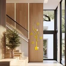 Miếng dán tường bình hoa acrylic 3D bóng - Dễ dán, có thể tái sử dụng và tháo rời, hoàn hảo để trang trí phòng khách và phông nền TV - Một kích cỡ phù hợp cho tất cả - Xem 8