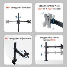 Luminpool Adjustable Single Monitor Arm – Universal Mount For 12-32" Screens, Height/Angle Adjustable, Sturdy Steel, Ideal For Home Office - 查看 6