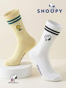 1/2 pares de calcetines auténticos de Snoopy, calcetines de malla transpirables a rayas amarillas y blancas para mujer, ideales para el verano, deportes y parejas. Estos calcetines de verano en blanco y negro presentan un diseño de calcetín de Snoopy adorable y único, con propiedades resistentes al olor, que absorben la humedad, casuales, multiusos y de moda. Adecuados para estudiantes y adultos, excelentes para regalar y uso diario. - Multicolor - Ver 11