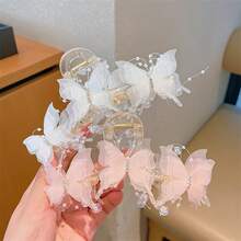 1pc Elegant Sweet Butterfly Hair Claw Clip - Unique Sweet Style, Dopamine Butterfly And Pearl Design, Suitable For Gifts, Back To School, Weddings, Beach Parties, Fashionable Daily Wear Hair Accessory,Festival,Party - Multicolor - View 2