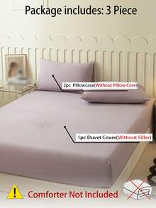 Camel Brushed Soft & Comfortable 3 PiecesBed Sheet Set - Mauve Purple - View 8