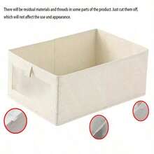 1/2pcs Fabric Transparent Window Linen Storage Box, Closet Organizer - Beige - View 15
