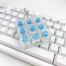 1pc 9-Key Transparent Stress Relief Mechanical Keyboard With Flashing Squeeze Pressure Release Keys Gifts For Mother, Father, Graduation, And Teacher - Multicolor - View 8