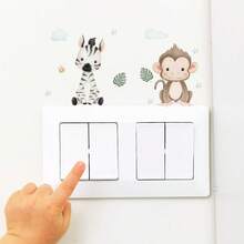 BRUP Bộ 1/2/6/9 tranh dán tường phòng trẻ em – Hình động vật vui nhộn (Ngựa vằn, Sư tử, Hổ, Gấu trúc, Hươu cao cổ, Voi) – Hình dán hoạt hình có thể tháo rời cho phòng trẻ sơ sinh, phòng ngủ, phòng chơi – Tranh dán tường giáo dục dễ thương - Nhiều màu - Xem 9