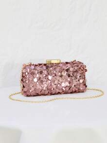 新款亮片晚宴包串珠复古闪亮派对包晚礼服手拿包欧美时尚包高端手拿包，旅行晚宴、派对、情人节礼物首选。 - 粉色 - 查看 7