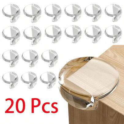 20개 코너 보호대 코너 가드, 프리미엄 투명 가구 모서리 코너 보호대 안전 책상 테이블 날카로운 코너 쿠션 패딩(대형)