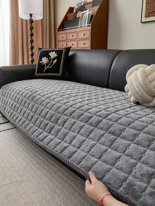 1 vỏ đệm sofa dùng được cả bốn mùa, kiểu dáng hiện đại tối giản, chống trượt, chống bụi và có thể giặt được, tươi mới và thời trang, mềm mại và không phai màu, thân thiện với thú cưng, phù hợp với phòng ngủ, văn phòng, phòng khách, sofa hình chữ L và sofa 1/2/3/4 chỗ ngồi. - Màu xám đen - Xem 7