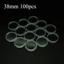 50pcs Commemorative Coin Protector Display Cases, Transparent Plastic Coin Holders, Coin Collection Storage Boxes - Blue and White - View 21