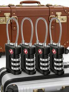 4 Packs TSA Approved Luggage Lock, 3-Digit Combination Padlock, High-Quality Zinc Alloy Material, Suitable For Travel Bags, Backpacks, Lockers, Suitable For Travel Bags, Backpacks, Lockers, Etc. - Multicolor - View 2