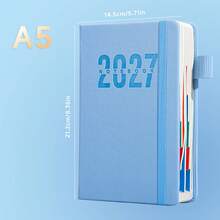 8种颜色可选A5硬面精装计划本，附赠5张贴纸，2027年新款日历日记本，自律追踪计划本，时间管理笔记本，提升效率的日程安排和日历，日历和个人规划用品，硬面商务笔记本，目标追踪器，每日计划本 - 單本 - 查看 11