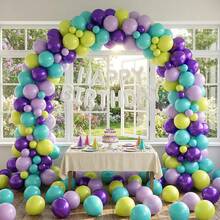 60/35个派对气球套装，10英寸水果绿、金属紫、浅蓝乳胶气球，适合生日、婴儿派对和生日派对用品 - A-1 - 查看 7