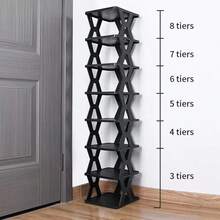 Estantería vertical para zapatos de 9 niveles - Organizador de zapatos de plástico estrecho, sostiene 9 pares, fácil montaje, ideal para entrada, armario, pasillo, baño, dormitorio - Resistente y apilable, estantería de almacenamiento de zapatos - Multicolor - Ver 2