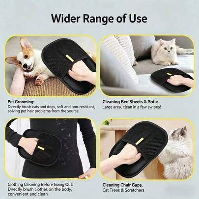 1pc Pet Static Electricity Hair Removal Glove, Bidirectional Brush Hair Remover, Pet Hair Cleaning Glove