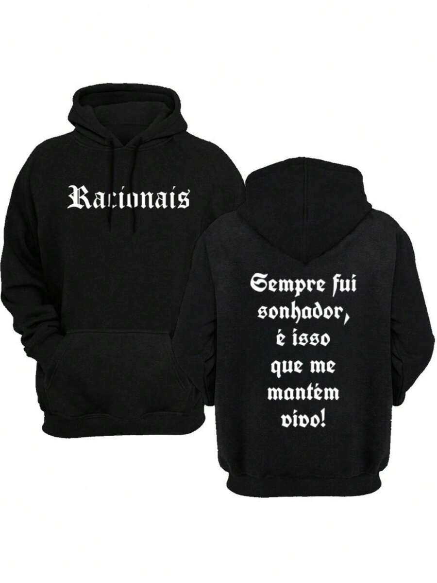 Blusa de Frio Moletom Masculino Adulto e Infantil Racionais Flanelado Alta Qualiade Agasalho - Preto 1 - Visão 1