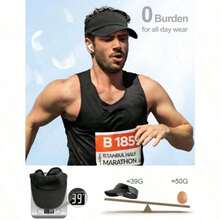 Sport Sun-Visor Hat Men Women Summer Lightweight Cooling Running Tennis Sweat-Band Cap - 黑色 - 查看 5