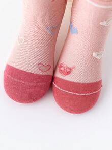 5 Pairs Summer Mesh Kids Socks, Pink Girls Socks, Baby Mid-Calf Socks - Multicolor - View 4