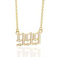 1pc European And American Fashion Style Cubic Zirconia Personalized Design Number 111-999 Angel Pendant Necklace For Women - Yellow Gold - View 16