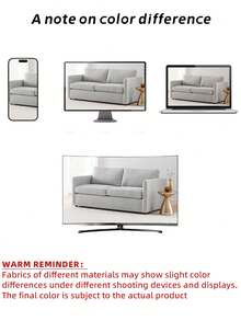 1pc Slip-Resistant Sofa Cover, Washable Chenille Fabric Sofa Protector, Universal Furniture Cover Suitable For Living Room, Beige, Pet & Child Friendly Sofa Slipcover Fit For L-Shaped Sofa, Loveseat, Sofa, 3-Seater Sofa, Corner Sofa (Sold Separately) - Beige - View 11