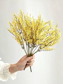 1/3/60件 人造長青愛草春季藤蔓家居裝飾，適用於客廳、桌面，情人節、父親節、母親節、畢業典禮、週年紀念的理想禮物 - 不含容器 - 黃色 - 查看 4